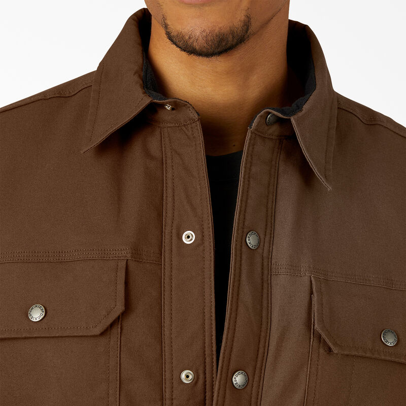 Dickies Water Repellent Fleece-Lined Duck Shirt Jacket Timber Brown ID-DSYpTWI6