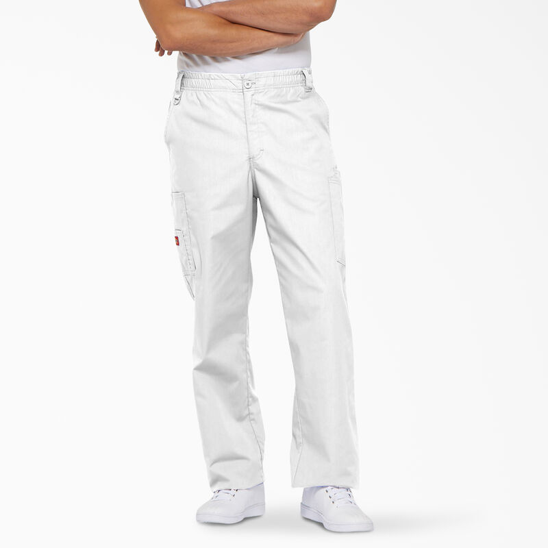 Dickies Men's EDS Signature Cargo Scrub Pants White ID-DXx2Se03