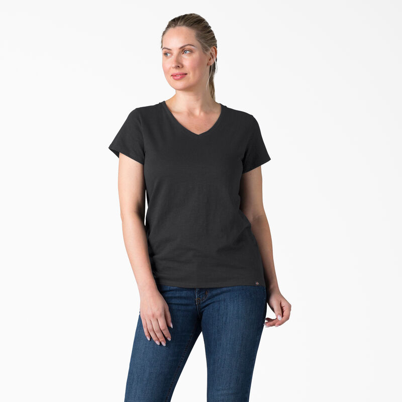 Dickies Short Sleeve V-Neck T-Shirt Black ID-DYF2CNtE