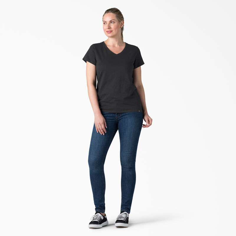 Dickies Short Sleeve V-Neck T-Shirt Black ID-DYF2CNtE