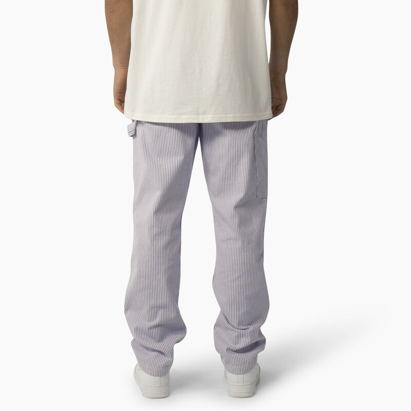 Dickies Garyville Regular Fit Hickory Stripe Carpenter Pants Ecru/Lilac ID-E7D79bfF