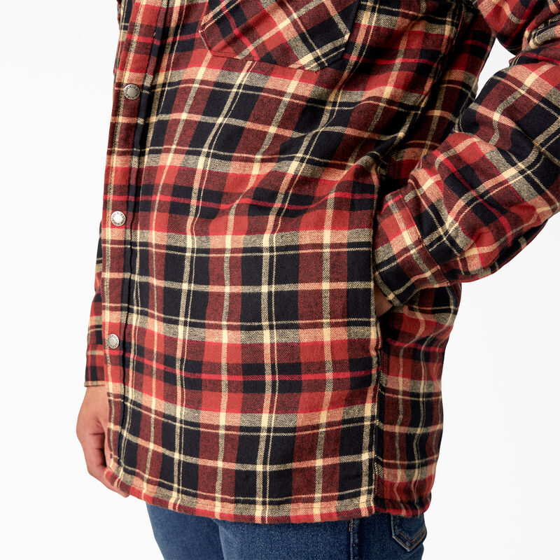 Dickies Water Repellent Fleece-Lined Flannel Shirt Jacket Brick/Black Plaid ID-EBmNpbQx