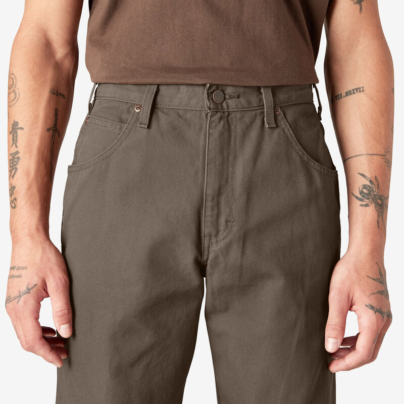 Dickies Relaxed Fit Heavyweight Duck Carpenter Pants Rinsed Mushroom ID-EDtW4D0G
