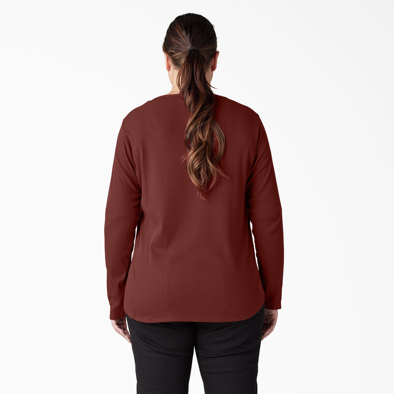Dickies Plus Henley Long Sleeve Shirt Fired Brick ID-EThgvQyY