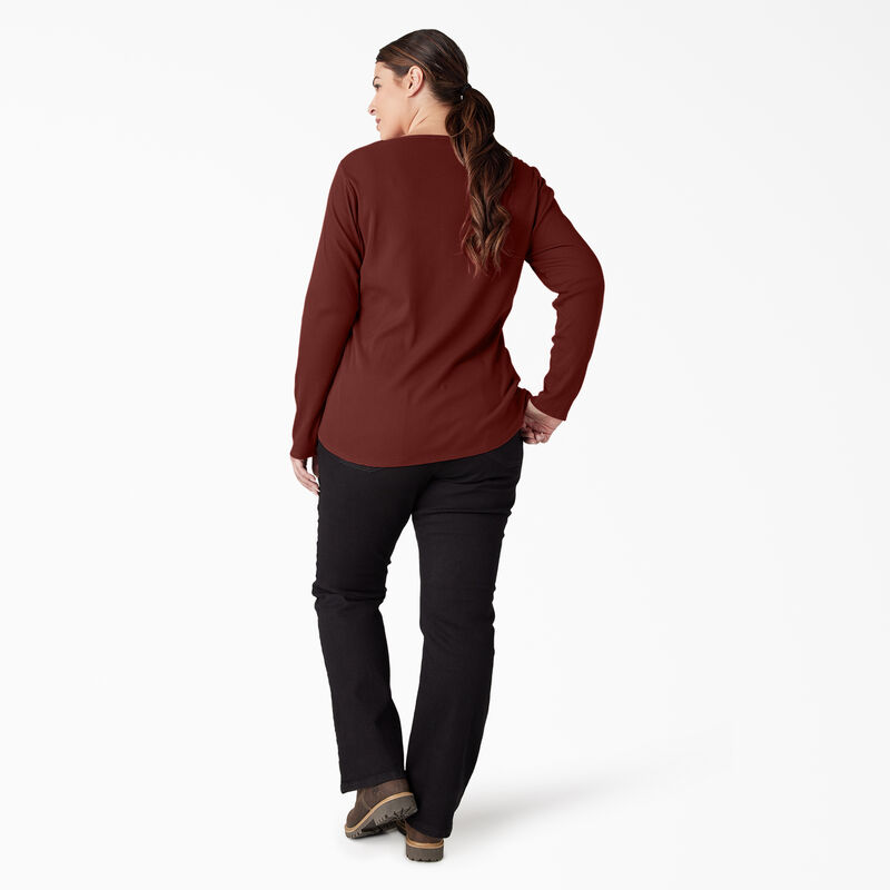 Dickies Plus Henley Long Sleeve Shirt Fired Brick ID-EThgvQyY