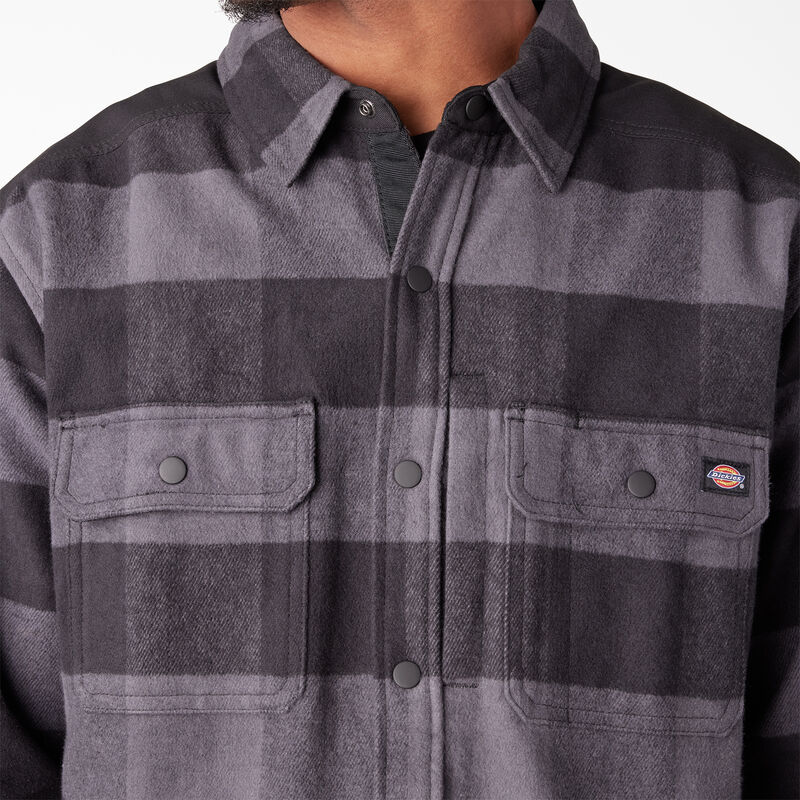 Dickies Heavyweight Brawny Flannel Shirt Charcoal/Black Buffalo Plaid ID-EUumm87j
