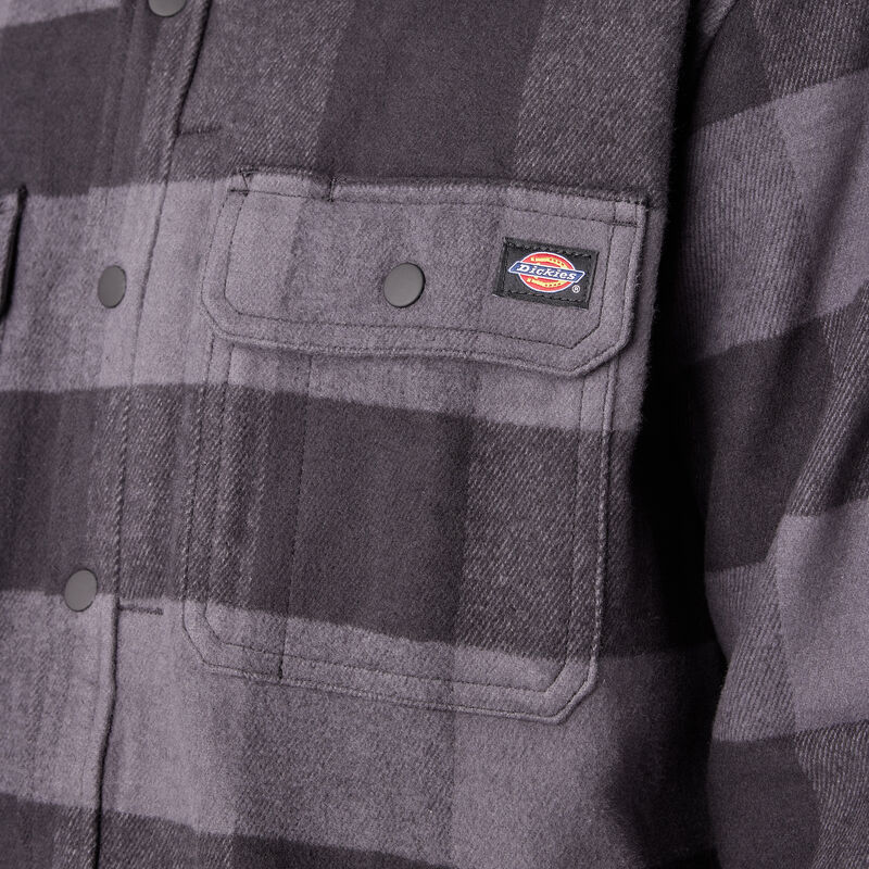 Dickies Heavyweight Brawny Flannel Shirt Charcoal/Black Buffalo Plaid ID-EUumm87j