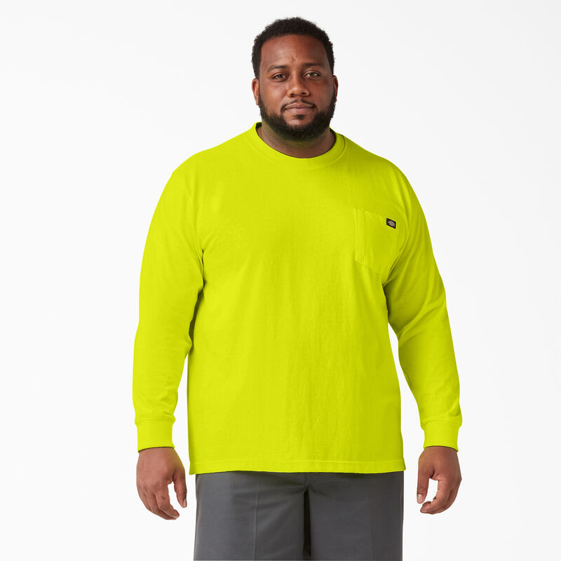 Dickies Heavyweight Neon Long Sleeve Pocket T-Shirt Bright Yellow ID-EWhEjlMs