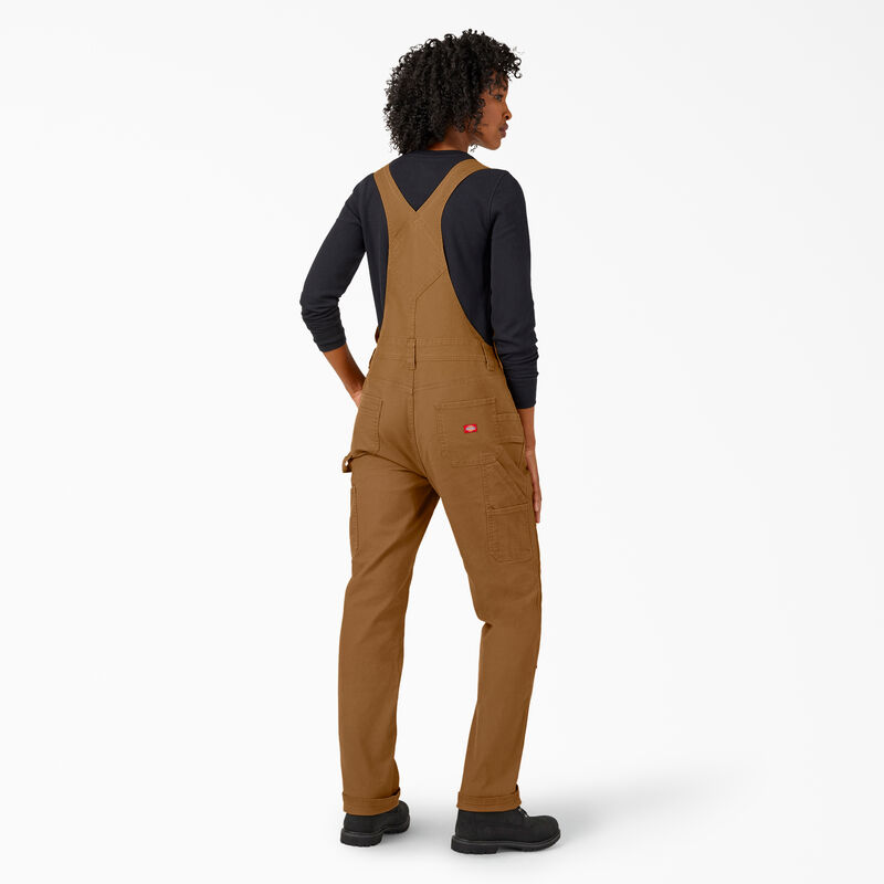 Dickies Straight Fit Duck Double Front Bib Overalls Rinsed Brown Duck ID-EXIELcrT