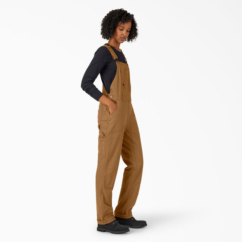 Dickies Straight Fit Duck Double Front Bib Overalls Rinsed Brown Duck ID-EXIELcrT