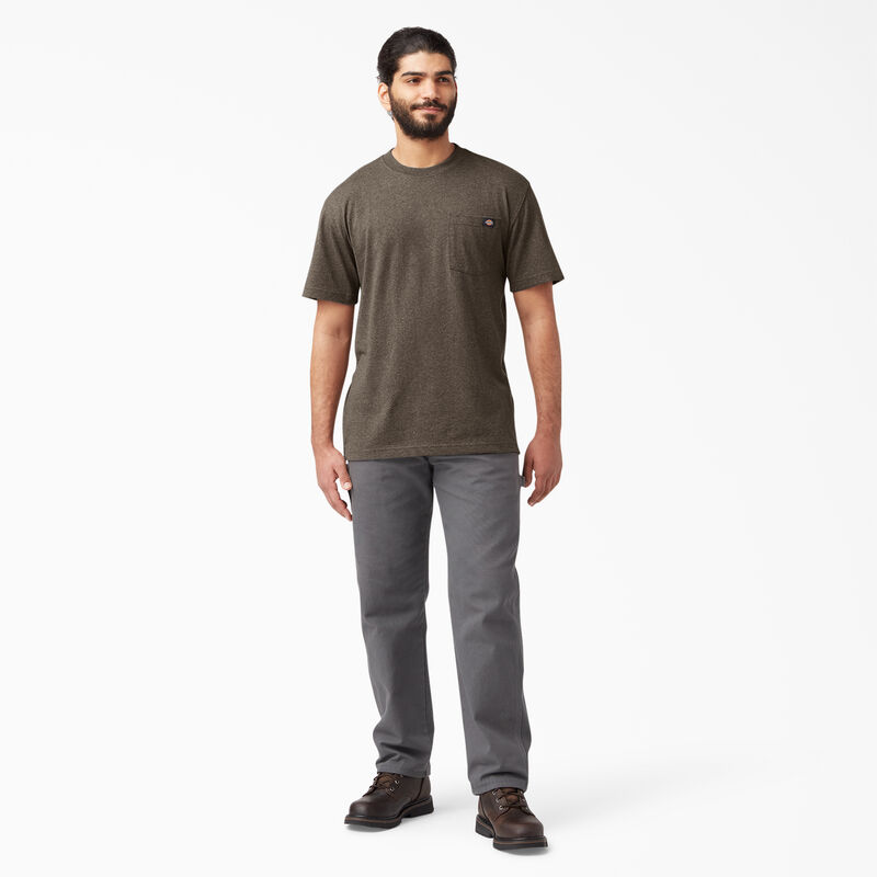 Dickies Heavyweight Heathered Short Sleeve Pocket T-Shirt Chocolate Heather ID-F5okormh