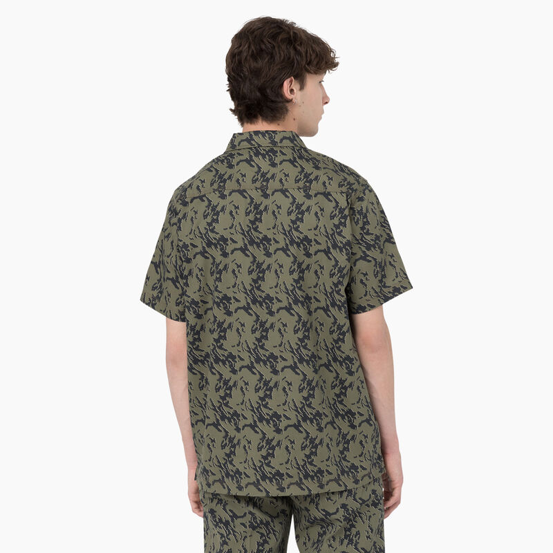 Dickies Drewsey Camo Short Sleeve Work Shirt Military Green Glitch Camo ID-F6vcUfvY