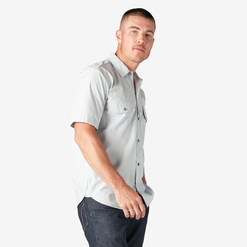 Dickies 1922 Short Sleeve Work Shirt Rinsed Light Blue ID-FeJ0EyB1
