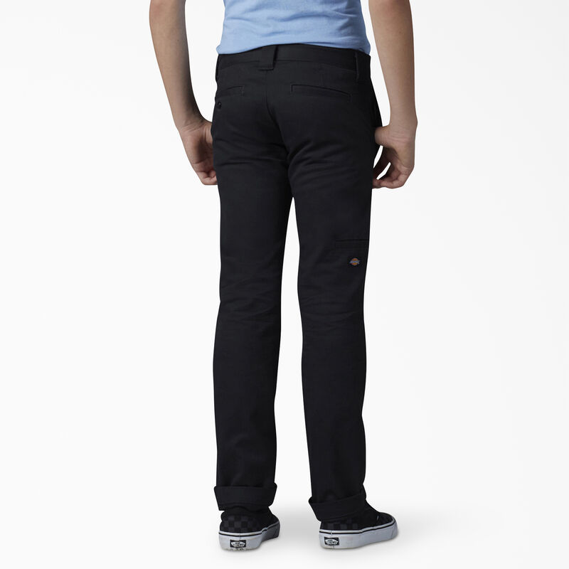 Dickies Boys' FLEX Skinny Fit Double Knee Pants, 4-20 Black ID-FnYeUbGw