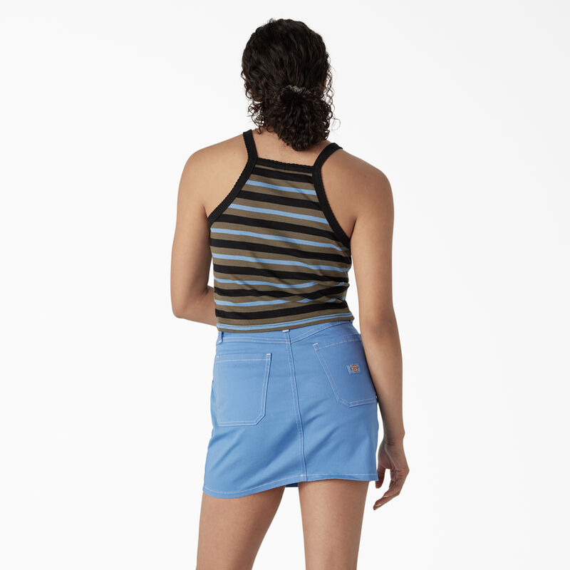 Dickies Rib Knit Cropped Tank Top Black Summer Fair Stripe ID-GNIDREM4