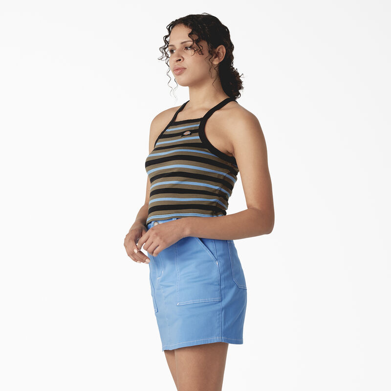 Dickies Rib Knit Cropped Tank Top Black Summer Fair Stripe ID-GNIDREM4