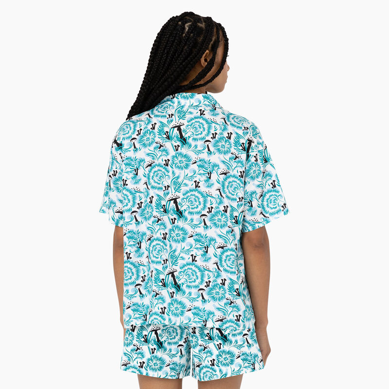 Dickies Roseburg Short Sleeve Shirt Blue Floral Print ID-Ga42Ysag