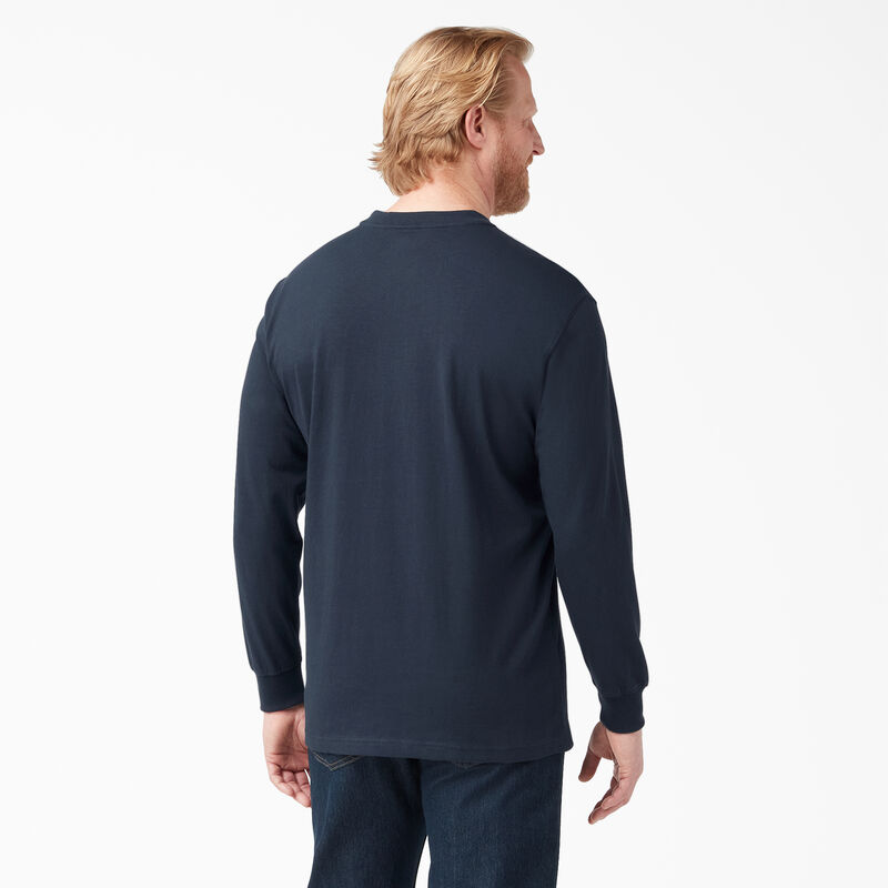 Dickies Heavyweight Long Sleeve Henley T-Shirt Dark Navy ID-GaNTbyKV
