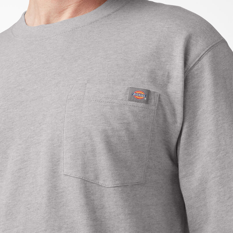 Dickies Logo Graphic Long Sleeve Pocket T-Shirt Heather Gray ID-GkagvsmH