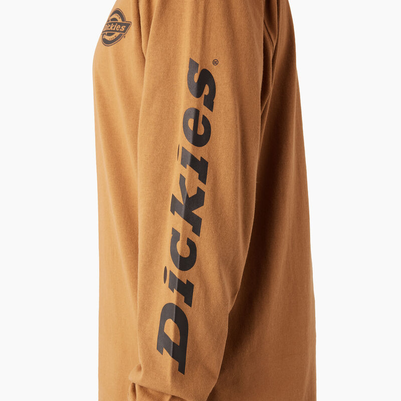 Dickies Long Sleeve Heavyweight Logo T-Shirt Brown Duck ID-GrlpLeYL
