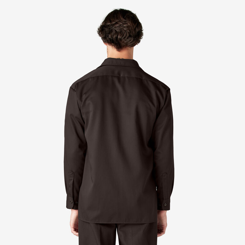Dickies Long Sleeve Work Shirt Dark Brown ID-GtECPXhq