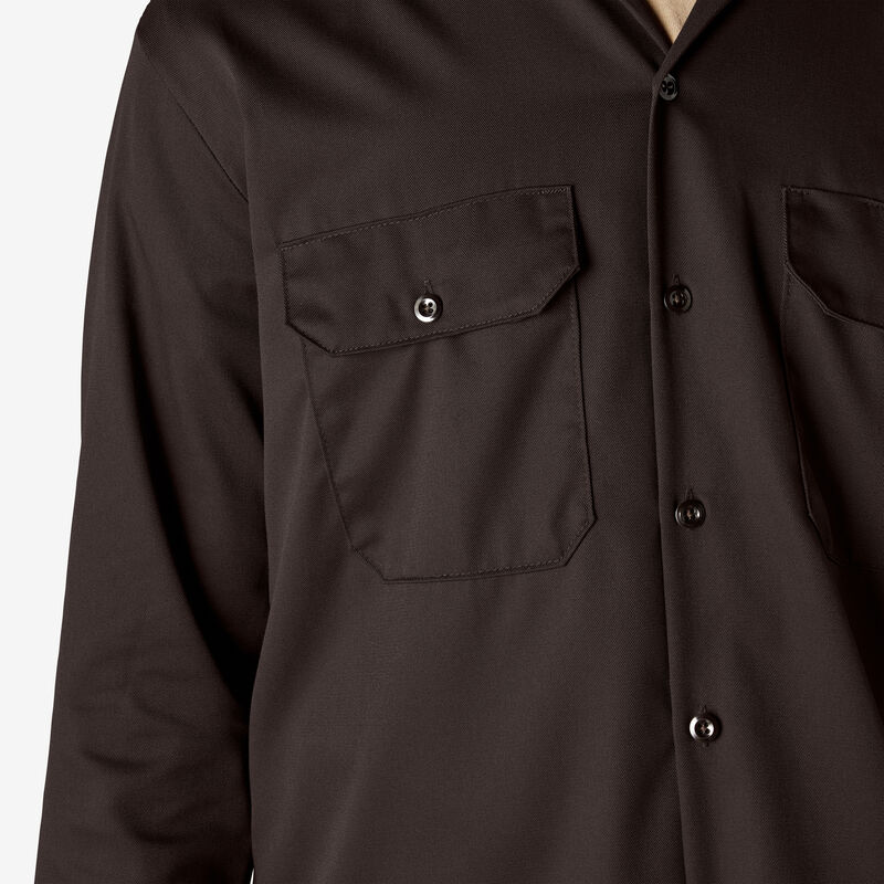 Dickies Long Sleeve Work Shirt Dark Brown ID-GtECPXhq