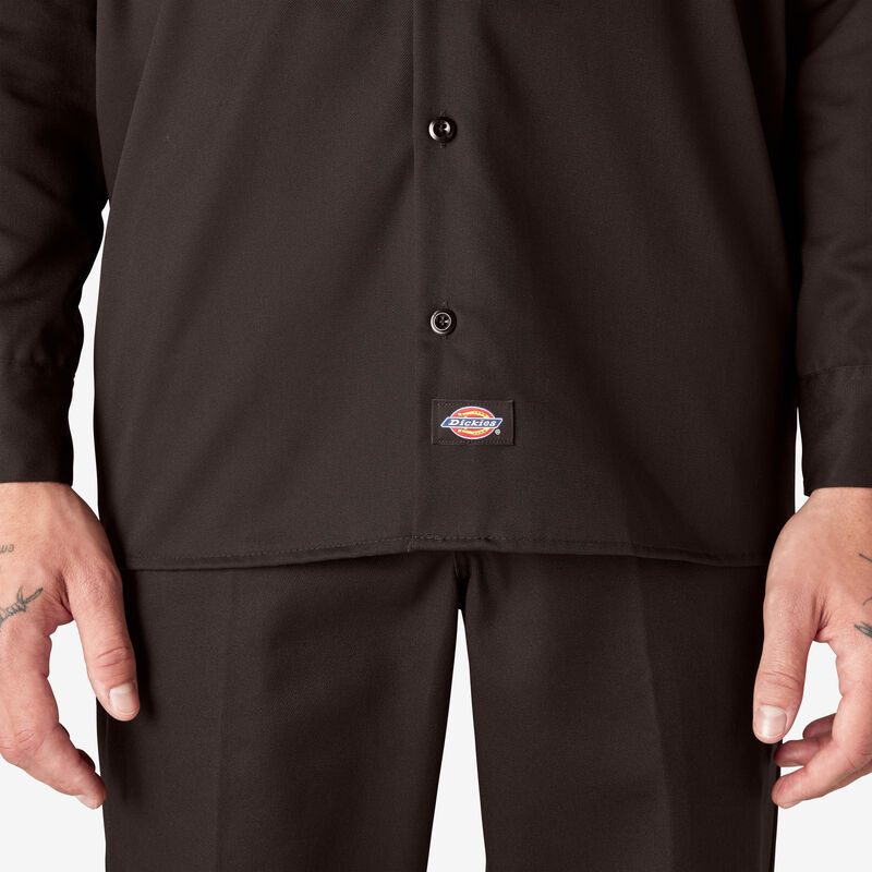Dickies Long Sleeve Work Shirt Dark Brown ID-GtECPXhq