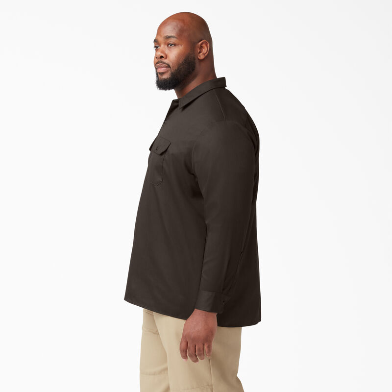 Dickies Long Sleeve Work Shirt Dark Brown ID-GtECPXhq