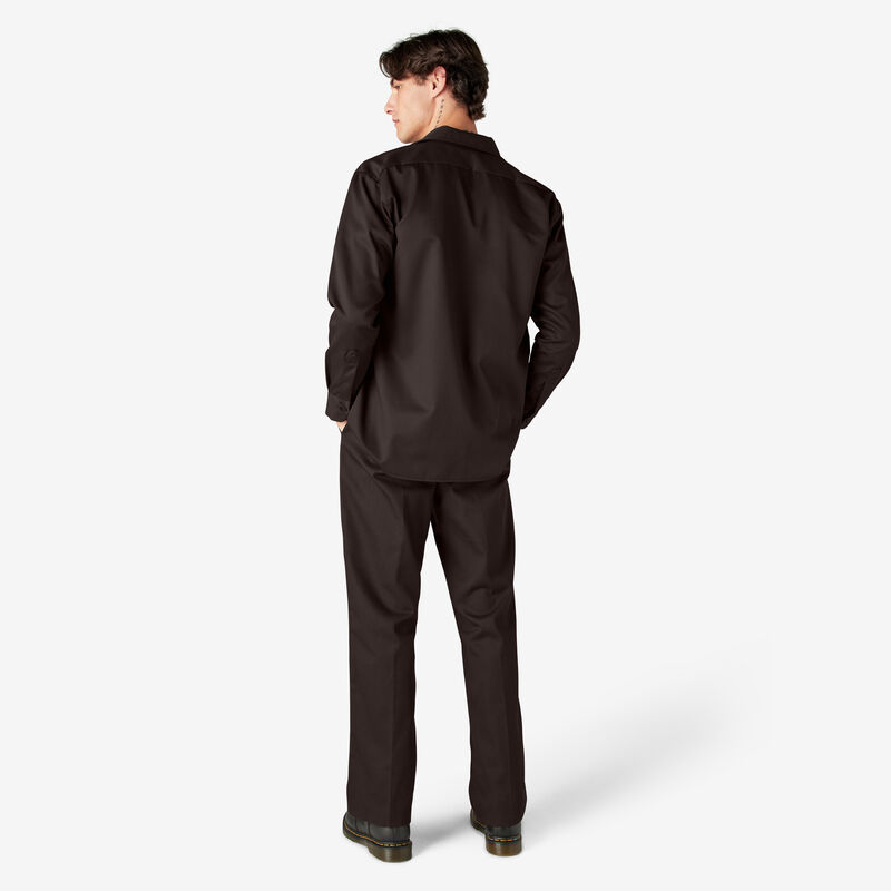 Dickies Long Sleeve Work Shirt Dark Brown ID-GtECPXhq