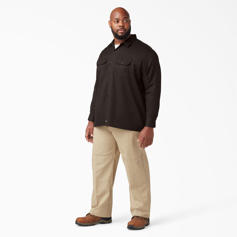 Dickies Long Sleeve Work Shirt Dark Brown ID-GtECPXhq