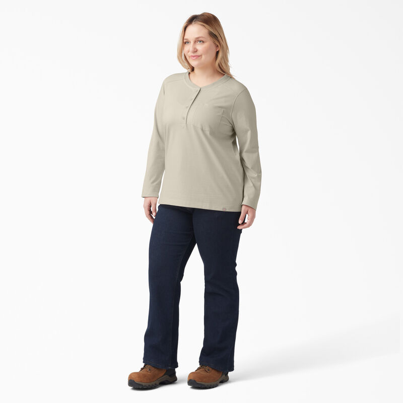 Dickies Plus Heavyweight Henley Oatmeal ID-H0idt6GU
