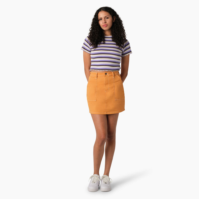 Dickies Striped Cropped Baby T-Shirt Purple Rose Explorer Stripe ID-H48D3VPG