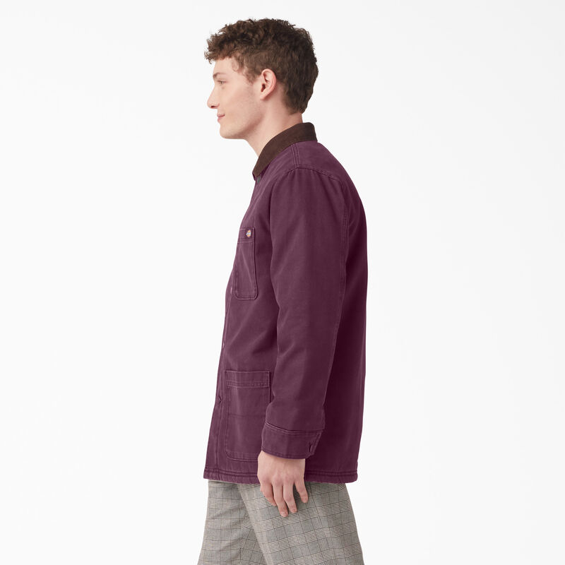 Dickies Stonewashed Duck Lined Chore Coat Stonewashed Grape Wine ID-HC7WL3Rv