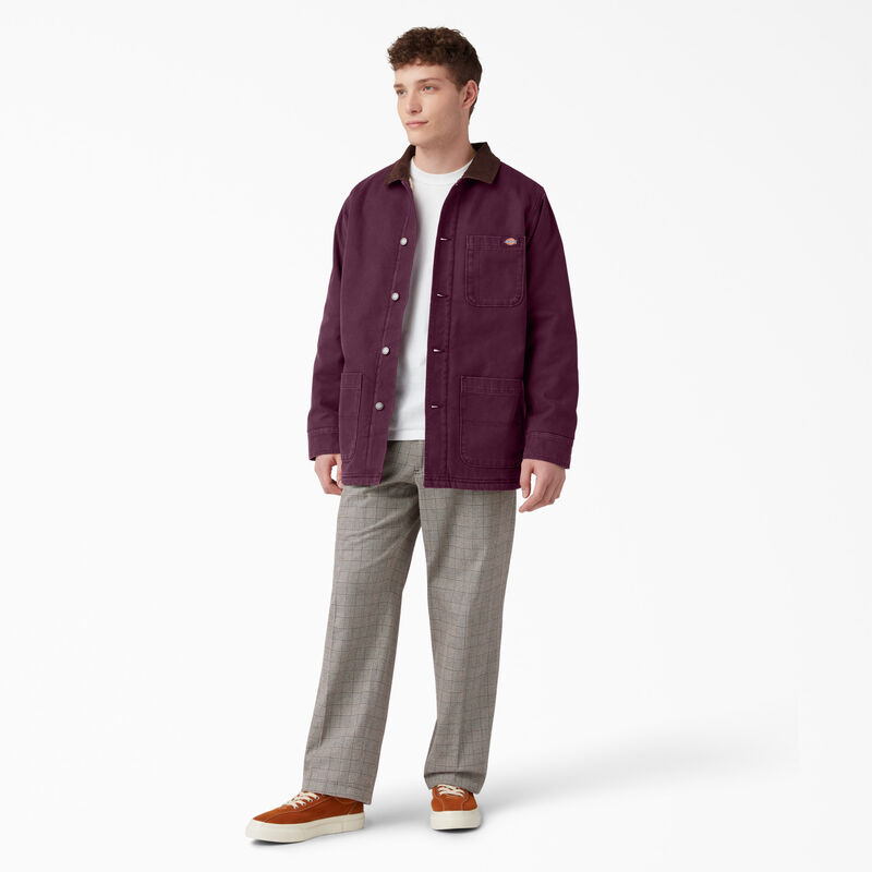 Dickies Stonewashed Duck Lined Chore Coat Stonewashed Grape Wine ID-HC7WL3Rv