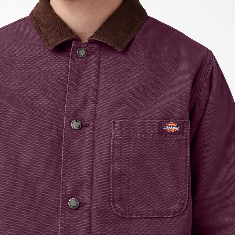 Dickies Stonewashed Duck Lined Chore Coat Stonewashed Grape Wine ID-HC7WL3Rv