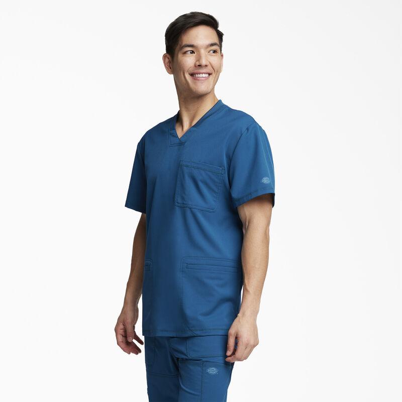 Dickies Men's Dynamix V-Neck Scrub Top Caribbean Blue ID-HQ47Nx1q
