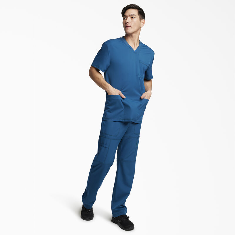 Dickies Men's Dynamix V-Neck Scrub Top Caribbean Blue ID-HQ47Nx1q