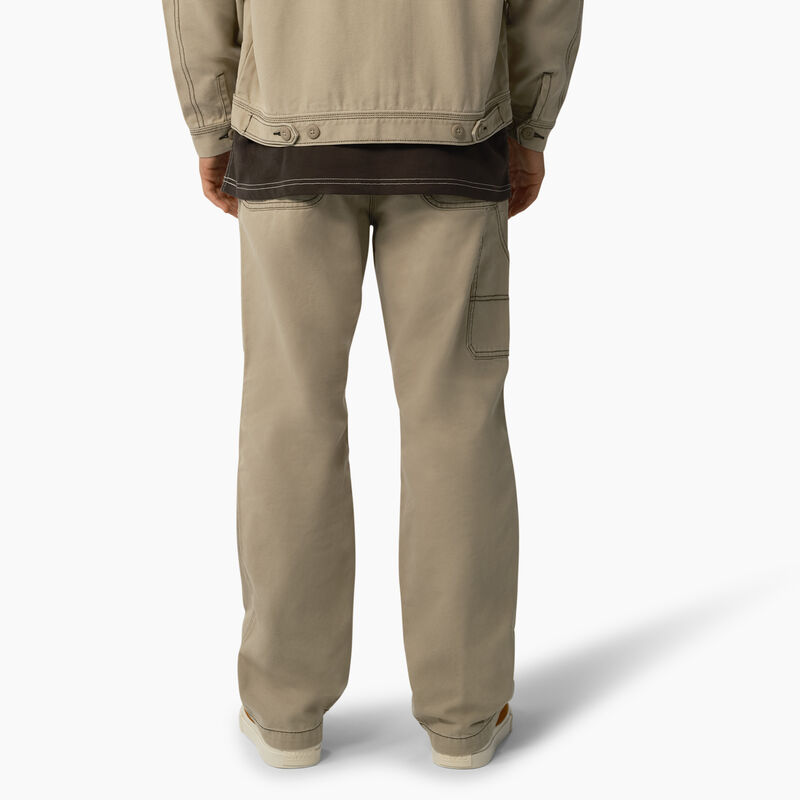 Dickies Relaxed Fit Contrast Stitch Double Knee Duck Pants Stonewashed Desert Sand/Black ID-HVDoYKdY