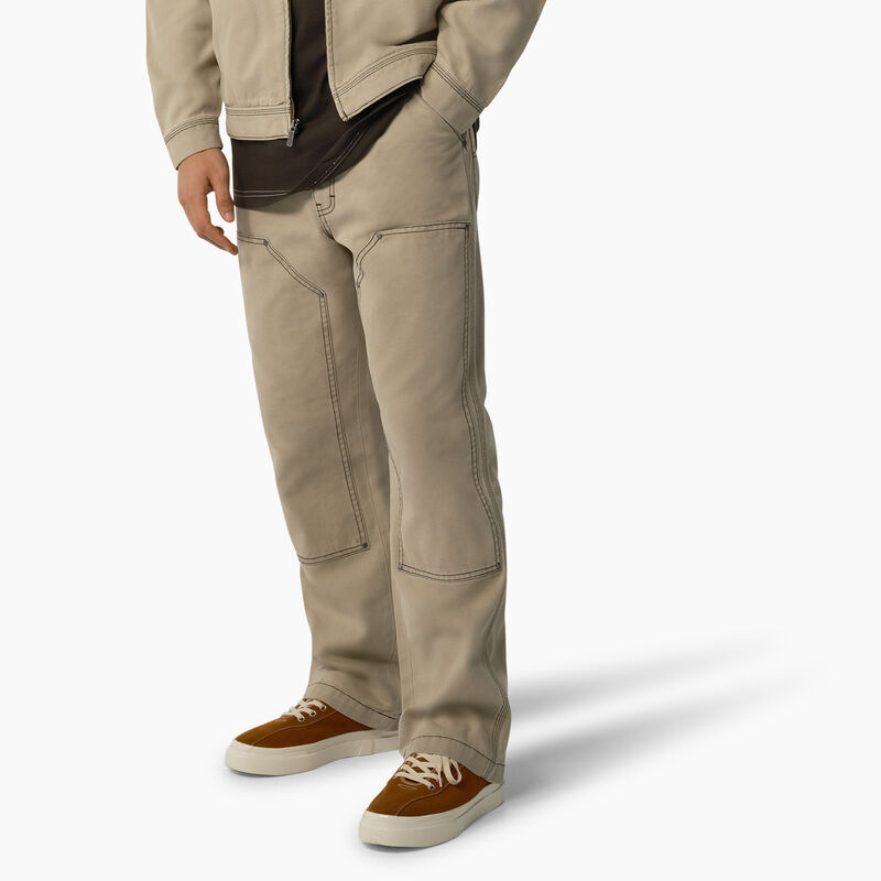 Dickies Relaxed Fit Contrast Stitch Double Knee Duck Pants Stonewashed Desert Sand/Black ID-HVDoYKdY