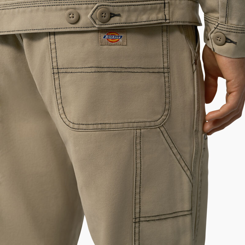 Dickies Relaxed Fit Contrast Stitch Double Knee Duck Pants Stonewashed Desert Sand/Black ID-HVDoYKdY