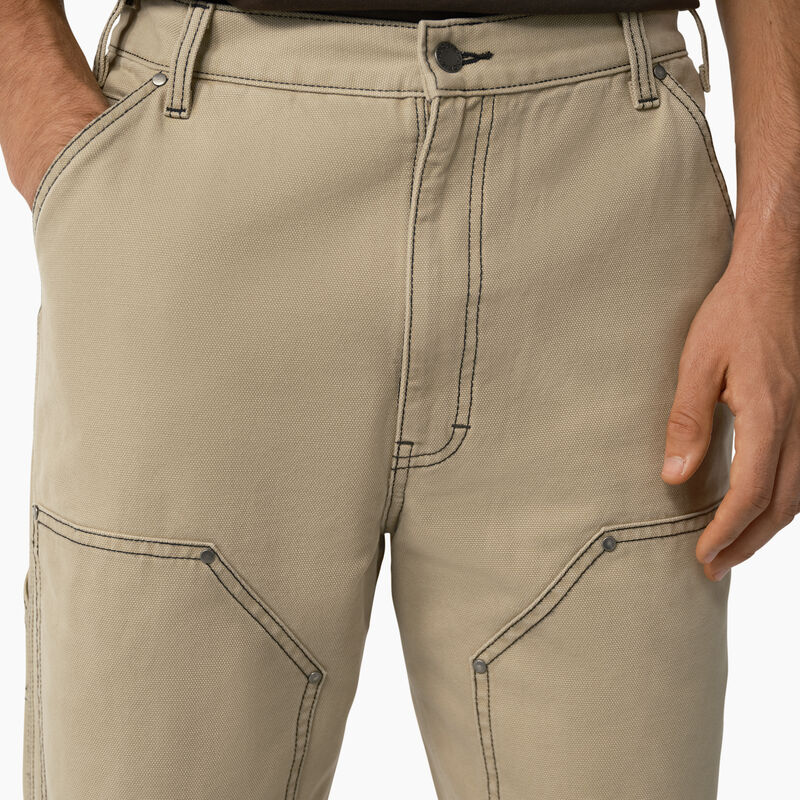 Dickies Relaxed Fit Contrast Stitch Double Knee Duck Pants Stonewashed Desert Sand/Black ID-HVDoYKdY