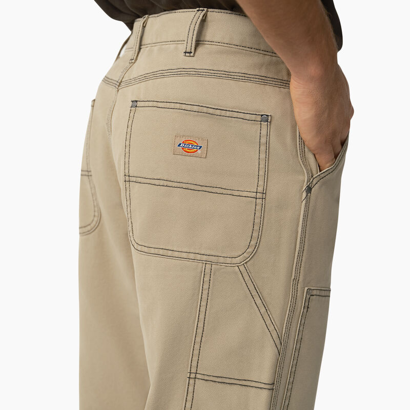 Dickies Relaxed Fit Contrast Stitch Double Knee Duck Pants Stonewashed Desert Sand/Black ID-HVDoYKdY