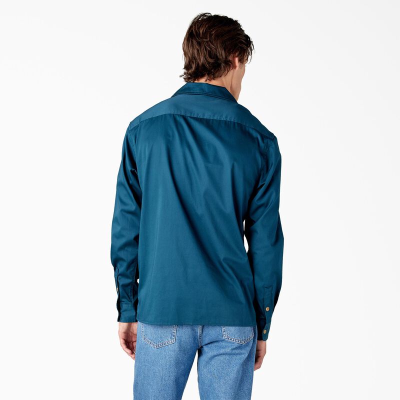 Dickies Westover Long Sleeve Shirt Reflecting Pond ID-He9NjVme