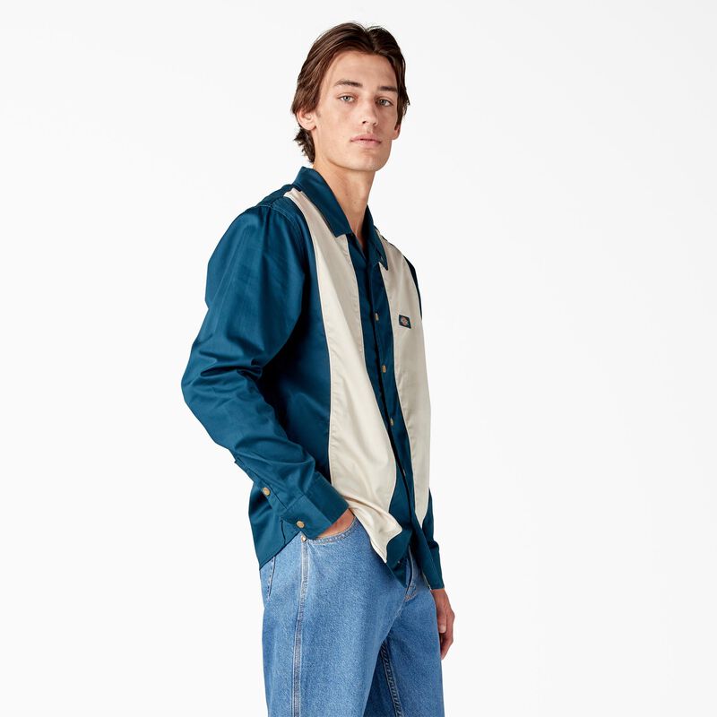 Dickies Westover Long Sleeve Shirt Reflecting Pond ID-He9NjVme