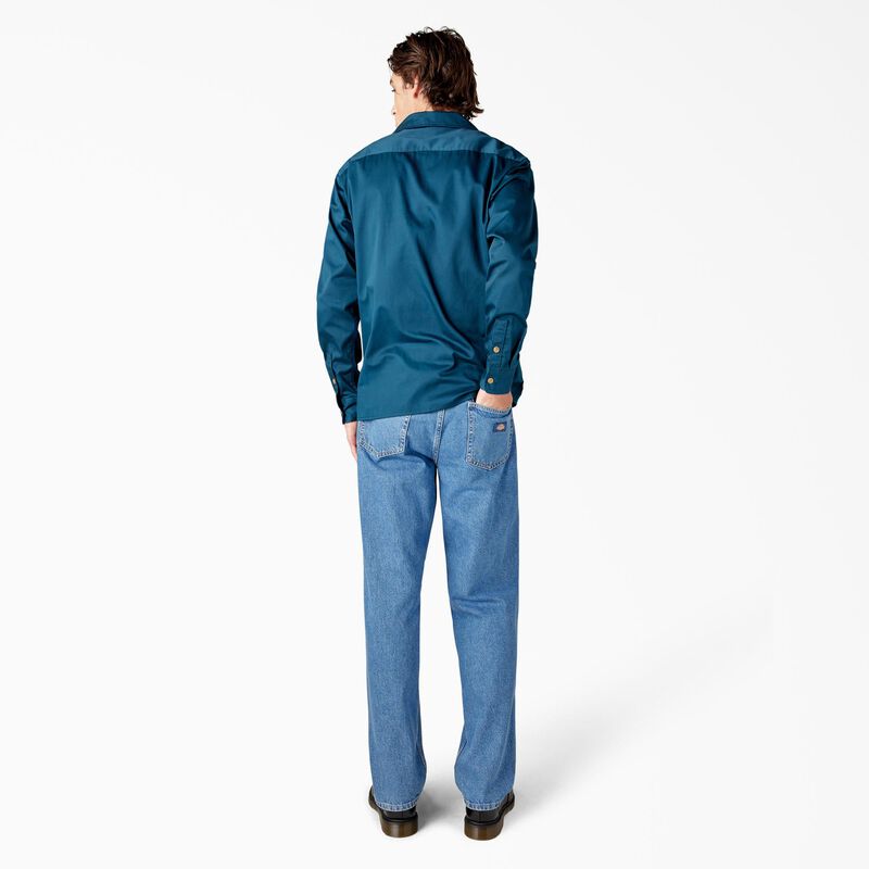 Dickies Westover Long Sleeve Shirt Reflecting Pond ID-He9NjVme