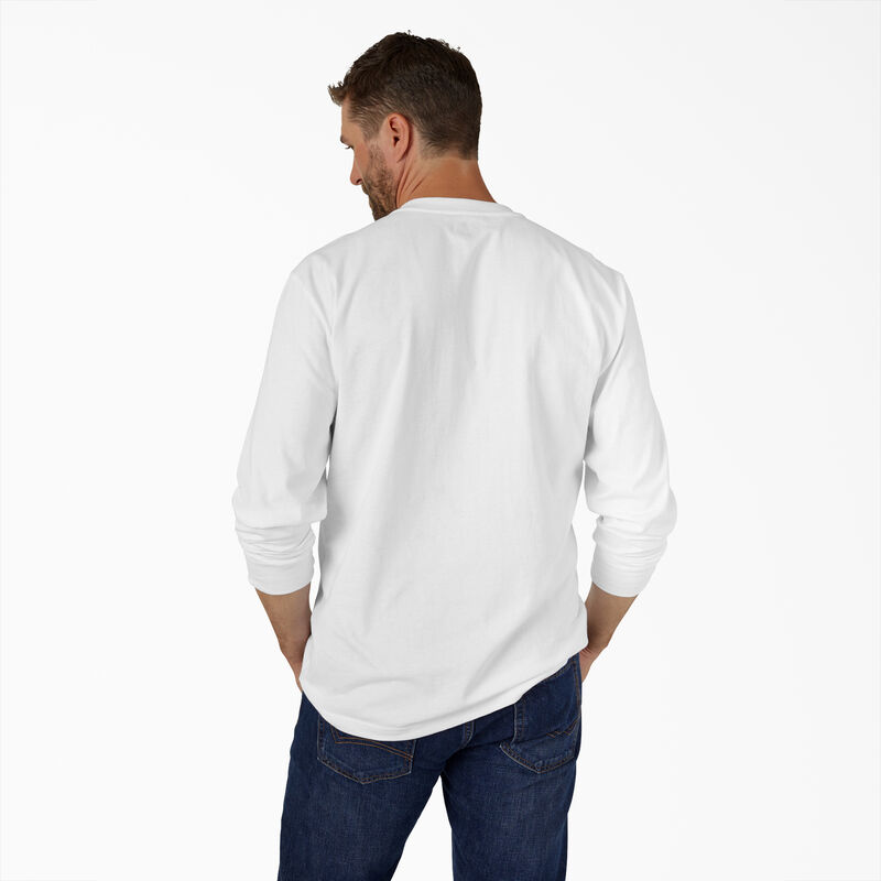 Dickies Heavyweight Long Sleeve Henley T-Shirt White ID-HkCxqhHO