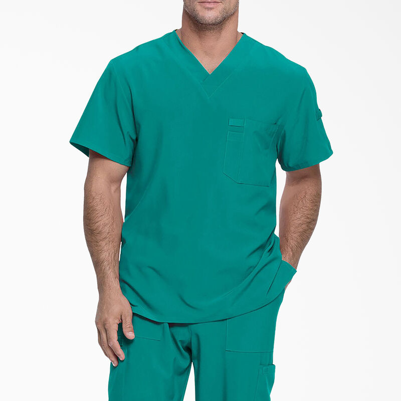 Dickies Men's EDS Essentials V-Neck Scrub Top Teal ID-HvPhwjq5