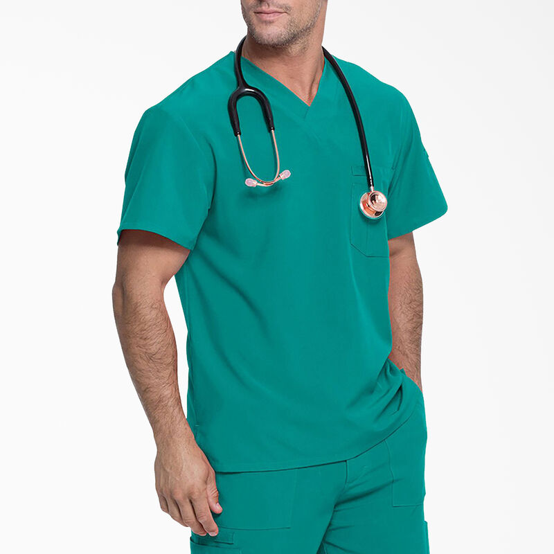 Dickies Men's EDS Essentials V-Neck Scrub Top Teal ID-HvPhwjq5