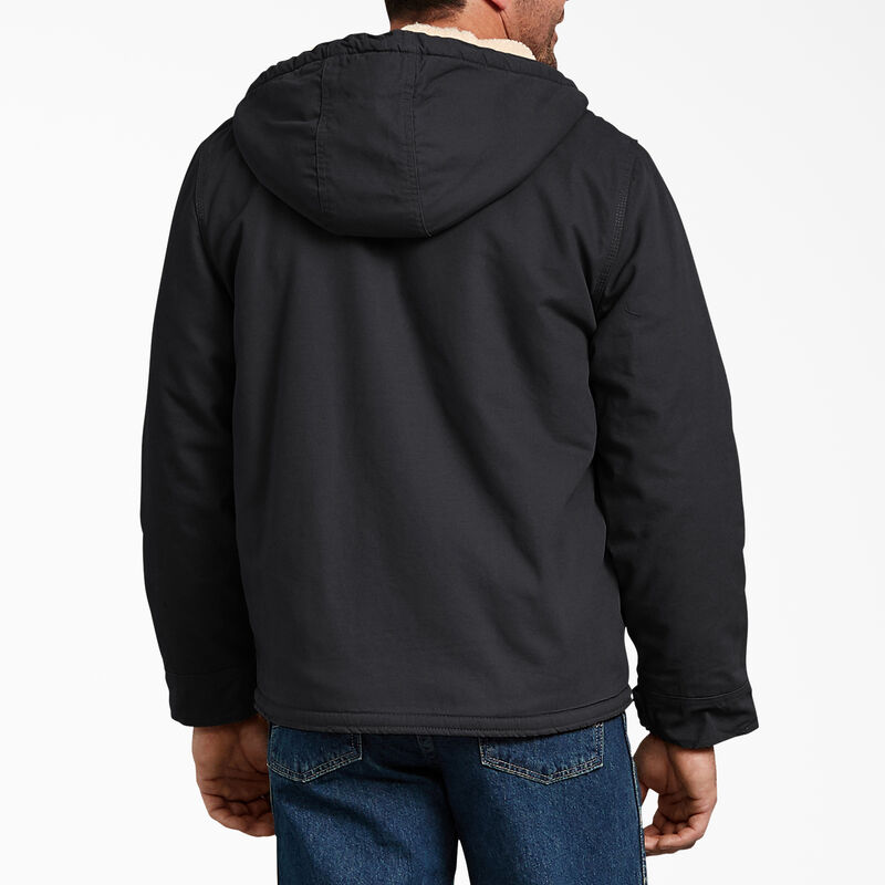 Dickies Duck High Pile Fleece Lined Hooded Jacket Rinsed Black ID-I9PWSdgm
