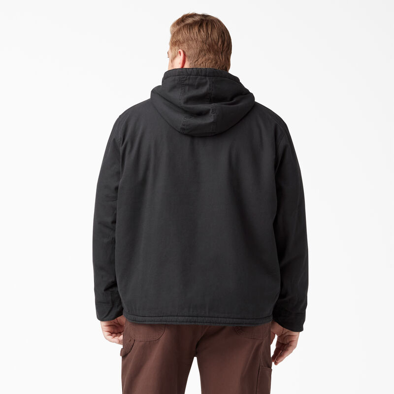 Dickies Duck High Pile Fleece Lined Hooded Jacket Rinsed Black ID-I9PWSdgm